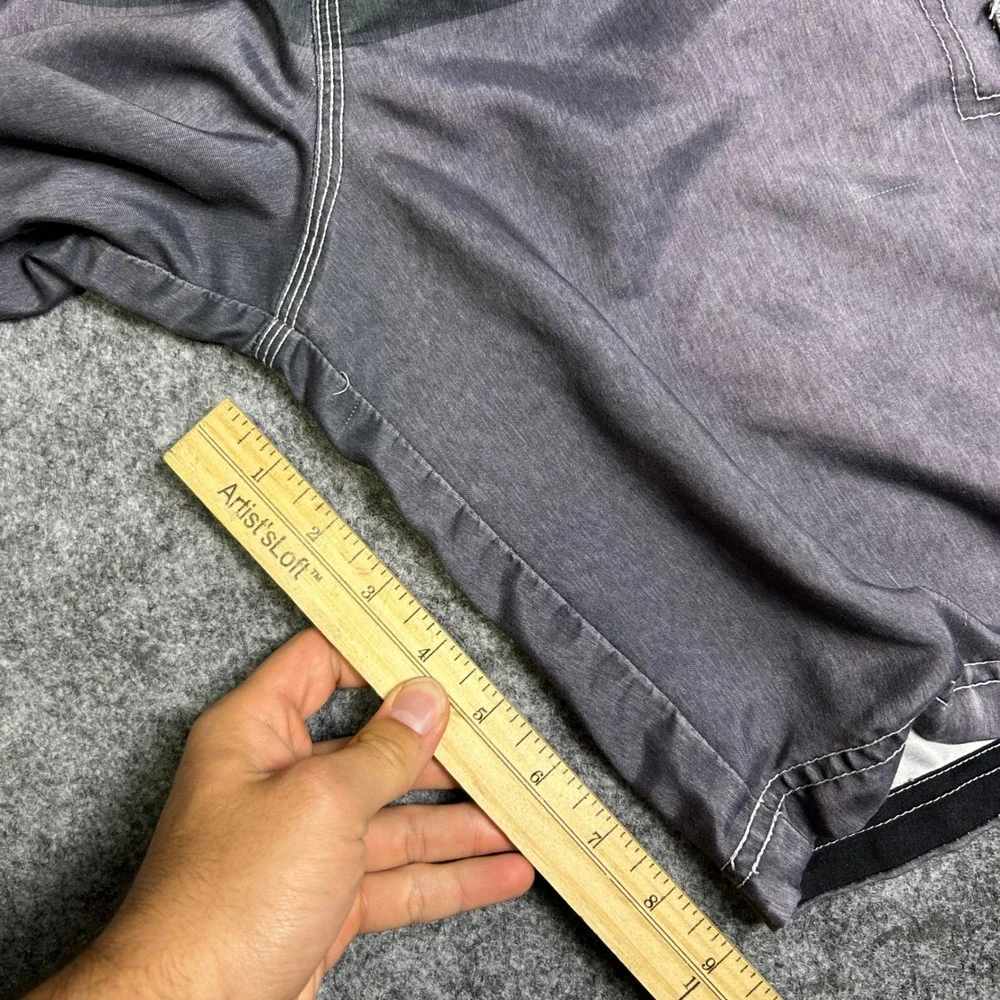 Ocean Pacific OP Striped Cargo Board Shorts Grey Black Y2K Skater Mens Size M